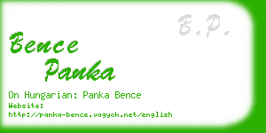 bence panka business card
